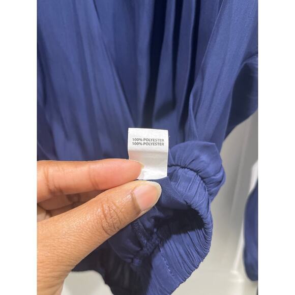 Ramy Brook Women's Navy Blue Bethany Ruffle Coastal Ladies Blouse Sz S - Picture 5 of 6